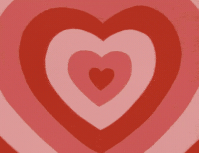 A Red Background With Three Pink Hearts On It GIF