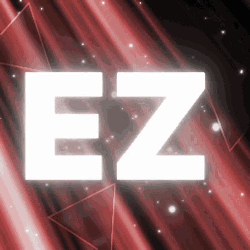 A Red Background With White Letters That Spell Out The Word Ez GIF