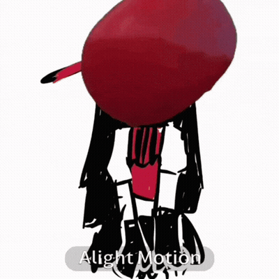 A Red Balloon With The Words " Alight Motion " On The Bottom GIF