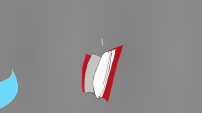 A Red Book With A Yellow B On It GIF