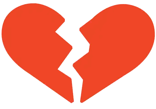 A Red Broken Heart With A Crack In It Sticker