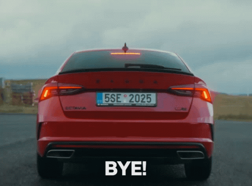 A Red Car With A License Plate That Says 5Se 2025 On It GIF