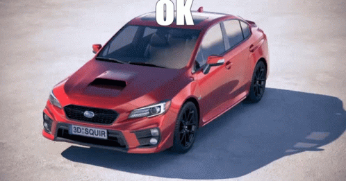 A Red Car With The License Plate 3Dsquir GIF