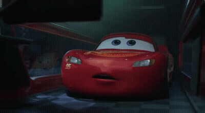 A Red Cartoon Car With The Number 55 On The Side Of It GIF