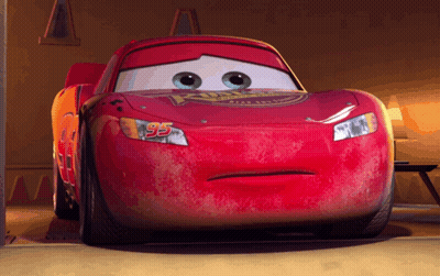A Red Cartoon Car With The Number 95 On It GIF
