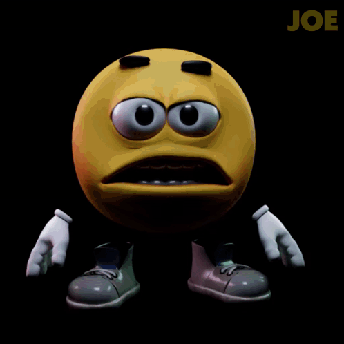 A Red Cartoon Character With The Word Joe In The Corner GIF