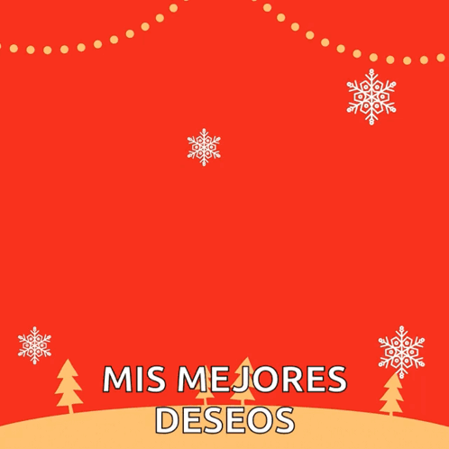A Red Christmas Card With The Words Felices Fiestas Mis Mejores Deseos GIF