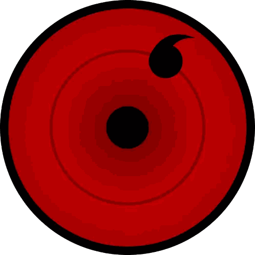 A Red Circle With A Black Circle In The Middle Of It Sticker