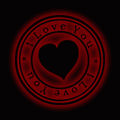 A Red Circle With A Heart In The Center And The Words I Love You Around It GIF