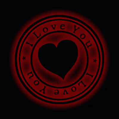 A Red Circle With A Heart In The Center And The Words I Love You Around It GIF