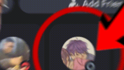 A Red Circle With A Picture Of A Person In It And A Red Arrow Pointing To It GIF