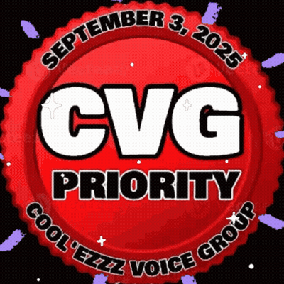 A Red Circle With Cvg Priority In White Letters GIF