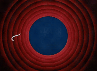 A Red Circle With The Words That 'S All Folks Written On It GIF