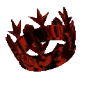 A Red Crown With A Face On It And A White Background . Sticker