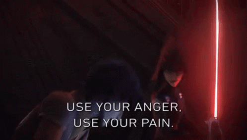 A Red Curtain With The Words Use Your Anger Use Your Pain Written On It GIF