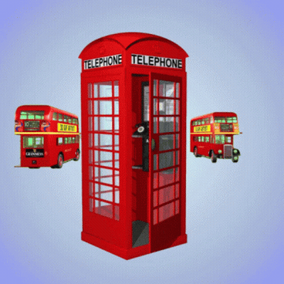 A Red Double Decker Bus With 3D Gif Artist Written On The Side Of It GIF