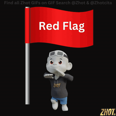 A Red Flag With The Word Red Flag On It GIF