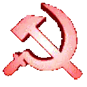 A Red Hammer And Sickle On A White Background . Sticker