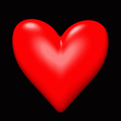 A Red Heart On A Black Background That Is Very Large GIF