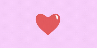 A Red Heart On A Pink Background With Two Dots On It GIF