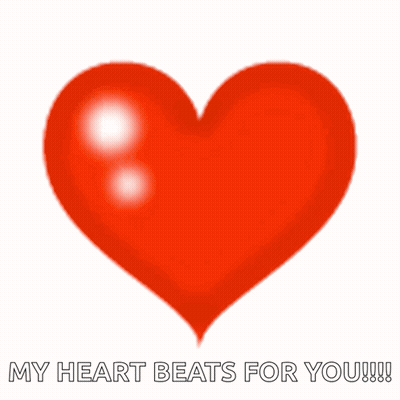 A Red Heart Says My Heart Beats For You GIF