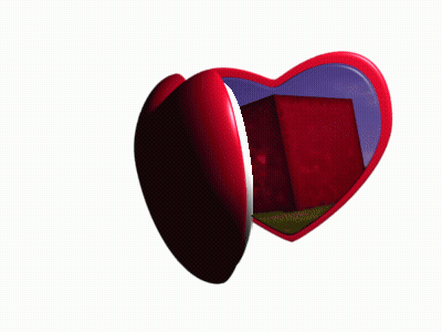 A Red Heart Shaped Box With A White Sticker That Says ' I Love You ' On It GIF