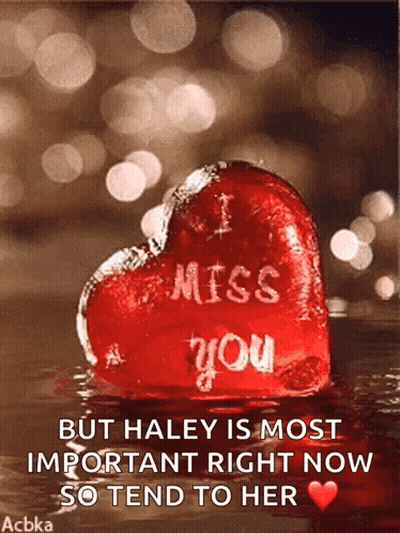 A Red Heart That Says I Miss You Is In The Water GIF