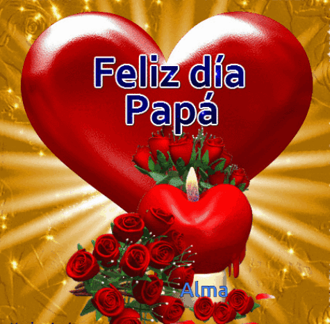 A Red Heart With A Candle In It And The Words Feliz Dia Papa On It GIF