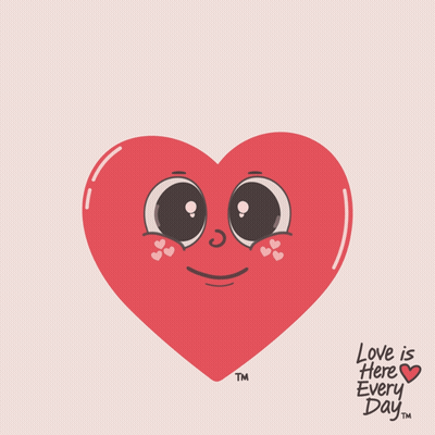 A Red Heart With A Face And The Words Sending Love GIF