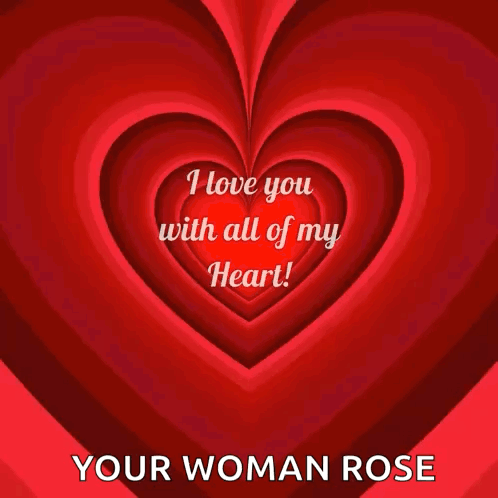 A Red Heart With A Message That Says " I Love You With All Of My Heart " GIF