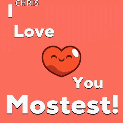 A Red Heart With A Smiling Face And The Words I Love You Mostest GIF