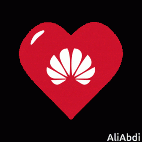 A Red Heart With A White Flower Inside Of It GIF