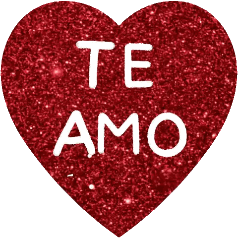 A Red Heart With Te Amo Written In White On It Sticker