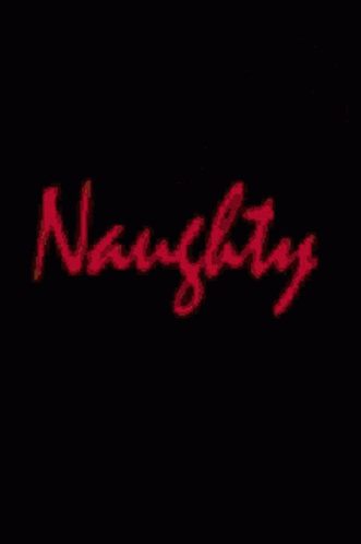 A Red Heart With The Word Naughty Written Inside Of It GIF