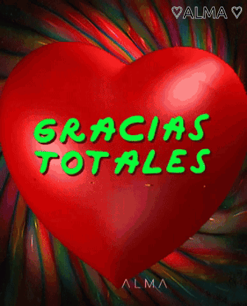 A Red Heart With The Words " Gracias Totales " On It GIF