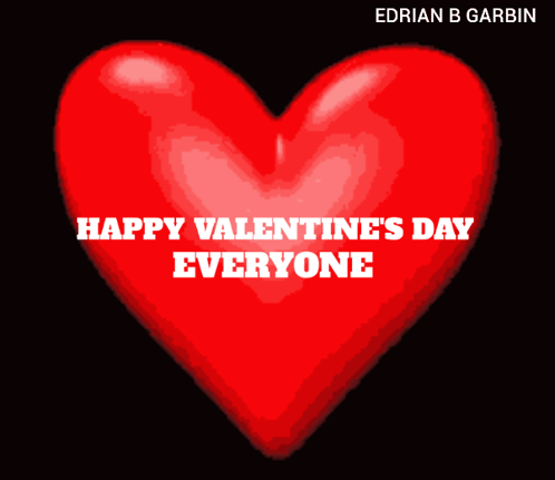 A Red Heart With The Words " Happy Valentine 'S Day Everyone " On It GIF