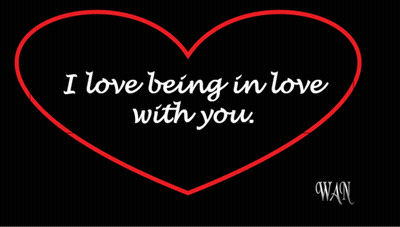 A Red Heart With The Words I Love Being In Love With You On It GIF