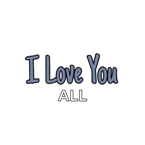 A Red Heart With The Words " I Love You All " Written On It GIF