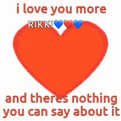 A Red Heart With The Words " I Love You More  Rikki " On It GIF
