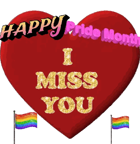 A Red Heart With The Words I Miss You Written On It Sticker