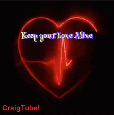 A Red Heart With The Words Keep Your Love Alive Written On It GIF