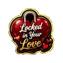 A Red Heart With The Words Locked In Your Love Written On It Sticker