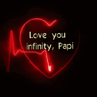 A Red Heart With The Words Love You Infinity Papi GIF