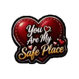 A Red Heart With The Words " You Are My Safe Place " Written On It Sticker