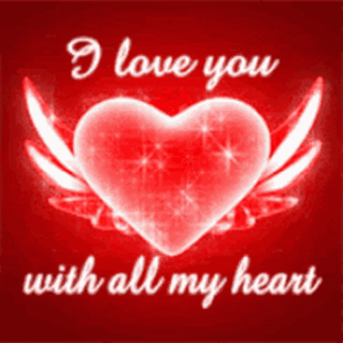 A Red Heart With Wings And The Words I Love You With All My Heart GIF