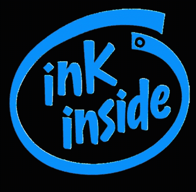 A Red Ink Inside Logo With A Camera On It GIF