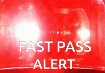 A Red Light That Says Fast Pass Alert GIF