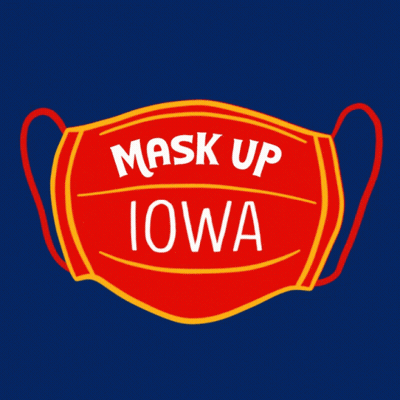 A Red Mask With The Words Vote Early For Greenfield On It GIF