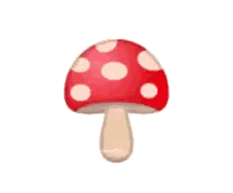 A Red Mushroom With White Polka Dots On It Is On A White Background . Sticker