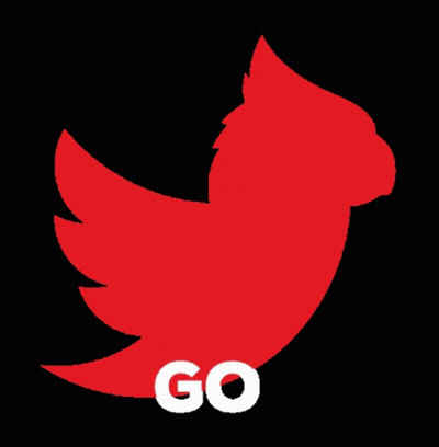 A Red Parrot With The Letter L On Its Head GIF
